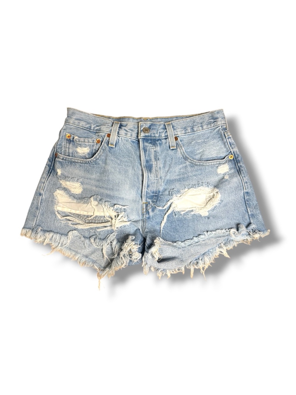 Levi's Light Blue Distressed Cutoff Denim Shorts